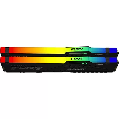 Модуль памяти Kingston Fury Beast RGB <KF560C40BBAK2-32> DDR5 DIMM 32Gb KIT 2*16Gb <PC5-48000>  CL40