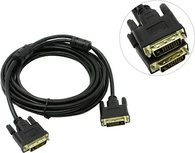 Exegate EX191096RUS Кабель DVI-D to DVI-D Dual Link (25M  -25M)  5м 2  фильтра