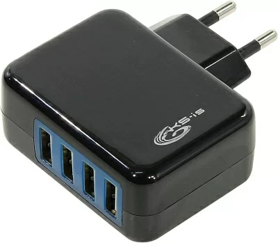 KS-is Forji KS-288 Зарядное устройство USB (Вх. AC110-220V Вых. DC5V  21W 4xUSB)