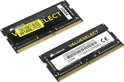 Модуль памяти Corsair Value Select CMSO8GX4M2A2133C15 DDR4 SODIMM 8Gb KIT 2*4Gb PC4-17000 CL15 (for  NoteBook)