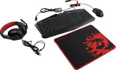 Комплект Redragon S101-BA-1 (Кл-раМ/МедUSB+Мышь  6кнRollUSB+коврик+гарнитура) 78382