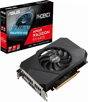 Видеокарта 4Gb <PCI-E> GDDR6 ASUS PH-RX6400-4G  (RTL)  HDMI+DP <RADEON RX 6400>