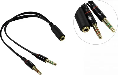 Кабель-переходник 2xJack3.5-M --> 4-pin  Jack3.5-F