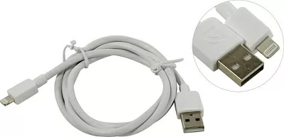 Defender ACH02-01L 87496 Кабель  USB  AM-->Lightning 1м  White