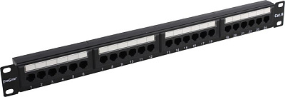 Коммутационная панель Patch Panel 19" 1U UTP 24 port кат.6 Exegate EX281080RUS разъём  KRONE&110 (dual IDC)