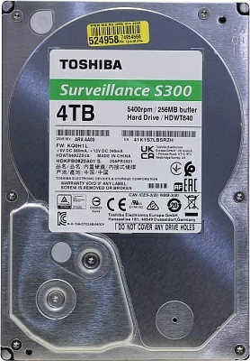 Жёсткий диск HDD 4 Tb SATA 6Gb/s Toshiba Surveillance S300 HDWT840UZSVA 3.5