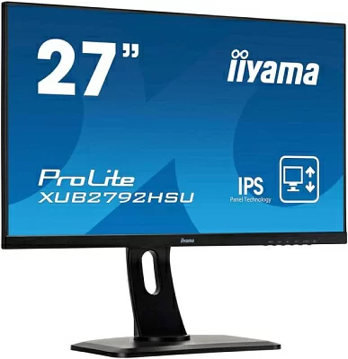 27"    ЖК монитор IIYAMA ProLite XUB2792HSU-B1 Black с пов.экрана (LCD 1920x1080 D-Sub  HDMI  DP USB2.0  Hub)