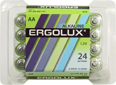 Элемент питания Ergolux LR6 BP-24 Size AA щелочной (alkaline) уп.24 шт