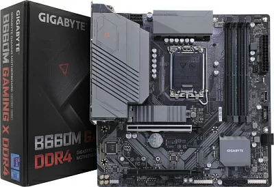 Мат. плата GIGABYTE B660M GAMING X DDR4 (RTL) LGA1700 B660 2xPCI-E HDMI+DP 2.5GbLAN SATA MicroATX 4DDR4