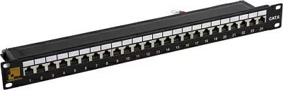 Коммутационная панель Patch Panel 19" 1U STP 24 port кат 6 Lanmaster LAN-PPL24S6