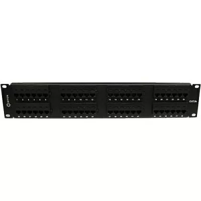 Коммутационная панель Patch Panel 19" 2U UTP 48 port кат.5e 5bites <PPU55-02> разъём  KRONE&110 (dual  IDC)