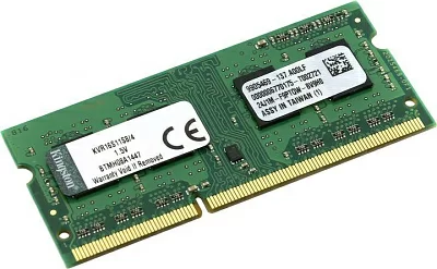 Модуль памяти Kingston ValueRAM KVR16S11S8/4(WP) DDR3 SODIMM  4Gb PC3-12800  CL11 (for  NoteBook)