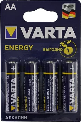 Элемент питания VARTA ENERGY 4106-4 Size"AA" 1.5V щелочной (alkaline) уп.4 шт