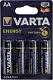 Элемент питания VARTA ENERGY 4106-4 Size"AA" 1.5V щелочной  (alkaline)  уп.4шт