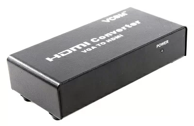 Конвертер VCOM DD491 VGA to HDMI Converter  (VGA(15F)+2xRCA-->HDMI  19F) +  б.п.