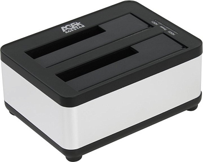 Мобильное шасси AgeStar <3UBT8-Silver> SATA Docking Station (для подключения 2x3.5"/2.5"SATA HDD  USB3.0)