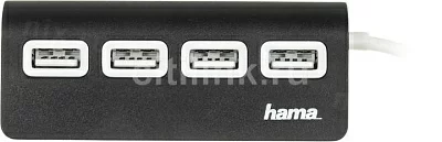 Разветвитель USB 2.0 Hama  TopSide  4порт. черный (00012177)