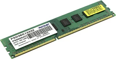 Модуль памяти Patriot PSD38G13332 DDR3  DIMM  8Gb PC3-10600 CL9