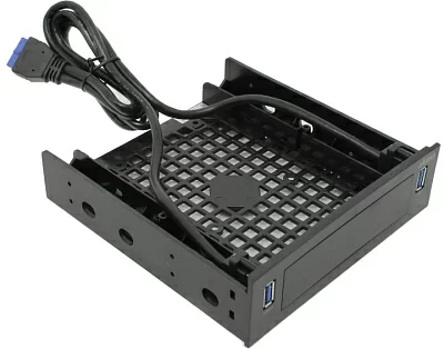 Akasa AK-HDA-05U3 Крепление 5.25" для HDD/SSD 2.5/3.5"/картридера  3.5" +2-port  USB3.0