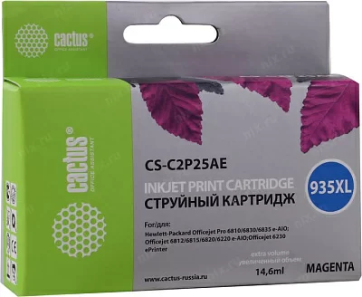 Картридж Cactus CS-C2P25AE (№935XL) Magenta  для HP  6810/6830/6835/6812/6815/6820/6220/6230