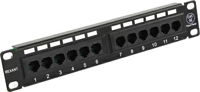 Коммутационная панель Patch Panel 10" 1U UTP 12 port кат 5e Rexant 04-0025