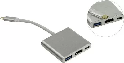 Greenconnect GCR-AP24 Кабель-адаптер USB-C - HDMI+USB3.0+USB-C