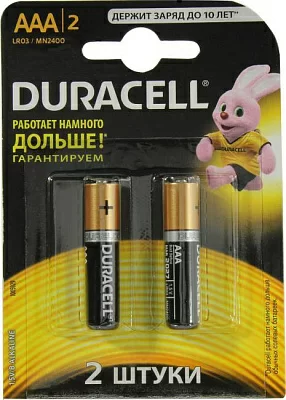 Элемент питания Duracell  MN2400-2 (LR03) Size"AAA" 1.5V щелочной (alkaline) уп. 2  шт