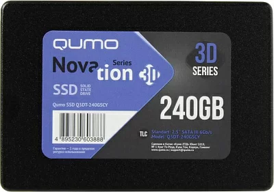 Накопитель SSD 240 Gb SATA 6Gb/s QUMO Novation Q3DT-240GSCY 2.5" 3D TLC