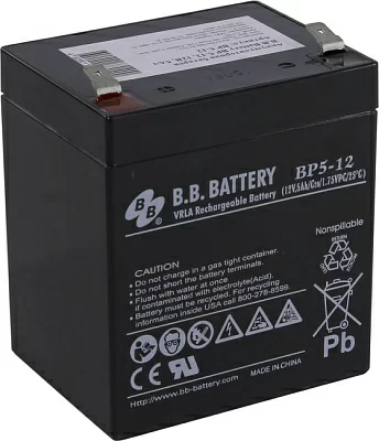 Аккумулятор B.B. Battery BP5-12  (12V 5Ah) для UPS