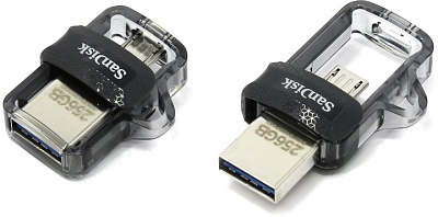 Накопитель SanDisk Ultra Dual Drive m3.0 <SDDD3-256G-G46> USB3.0/USB micro-B OTG  Flash  Drive 256Gb (RTL