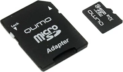 Карта памяти Qumo QM32GMICSDHC10 microSDHC 32Gb  Class10  + microSD-->SD  Adapter