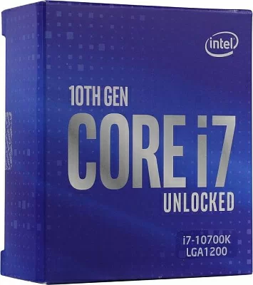 Процессор CPU Intel Core i7-10700K BOX (без кулера) 3.8 GHz/8core/SVGA UHD Graphics 630/2+16Mb/125W/8 GT/s LGA1200