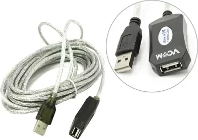 Кабель удлинительный активный VCOM VUS7049-5м USB 2.0 A-->A 5м