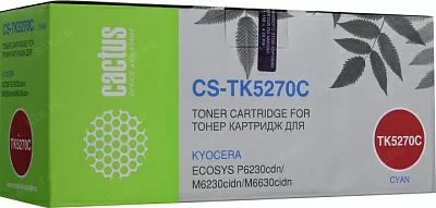 Картридж Cactus CS-TK5270C Cyan для Kyocera Ecosys  P6230cdn/M6230cidn/M6630cidn