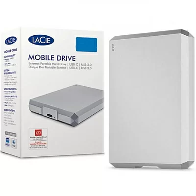 Накопитель LaCie Mobile Drive 1Tb EXT STHG1000400 (RTL) Silver 2.5" USB3.1/USB-C