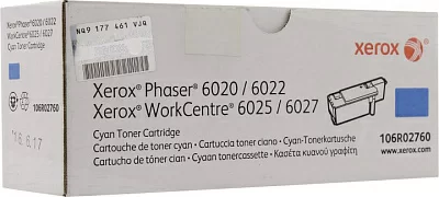 Тонер-картридж XEROX 106R02760 Cyan  для  Phaser 6020/6022WorkCentre 6025/6027