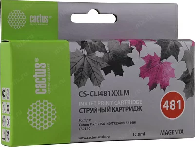 Картридж Cactus CS-CLI481XXLM Magenta  для Canon Pixma TS6140/TS8140/TS9140/TR8540