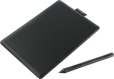 Графический планшет One by Wacom Small CTL-472-N Black&Red (6"x3.7" 2540 lpi 2048  уровней USB)