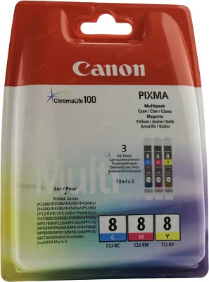 Canon CLI-8 ChromaLife Pack 0621B029AA набор чернильниц CLI-8 C/M/Y