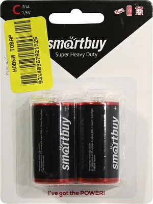 Батарея питания Smartbuy SBBZ-C02B Size"C" 1.5V солевый уп. 2 шт