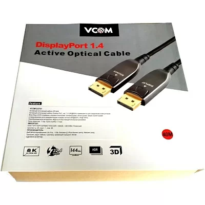 VCOM <D3751-40M> Кабель optical DisplayPort (M) ->  DisplayPort(M) 40м  ver1.4