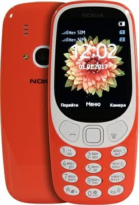 Телефон NOKIA 3310 DS TA-1030 Warm Red (DualBand 2.4" 320x240  GPRS+BT  microSD 2Mpx S30+)