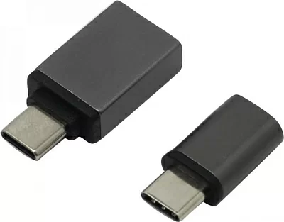 Ginzzu GC-885B Адаптер USB AF --> USB-C OTG +  microUSB  BF -->  USB-C