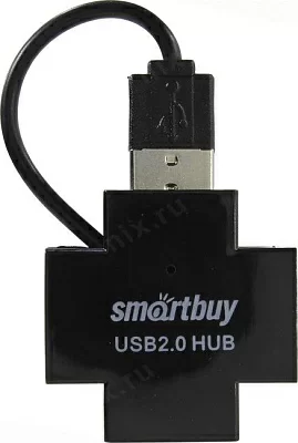 Разветвитель Smartbuy <SBHA-6900-K>  4-port USB2.0  Hub