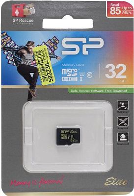 Карта памяти Silicon Power <SP032GBSTHBU1V1G> microSDHC Memory Card  32Gb Class10 UHS-I U1