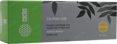 Картридж Cactus CS-PH6125B Black для  Xerox Phaser  6125