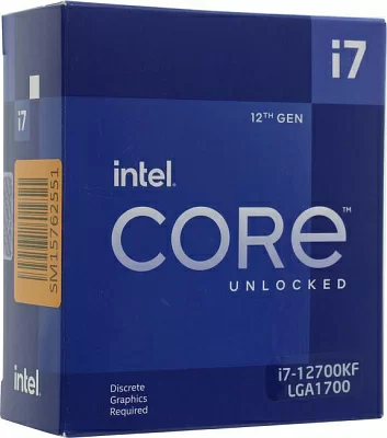 Процессор CPU Intel Core i7-12700KF  BOX  (без  кулера) /  LGA1700