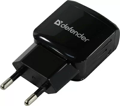 Defender UPA-22 Black 83579 Зарядное устройство USB (Вх. AC100-240V  Вых.  DC5V 15W  2xUSB)