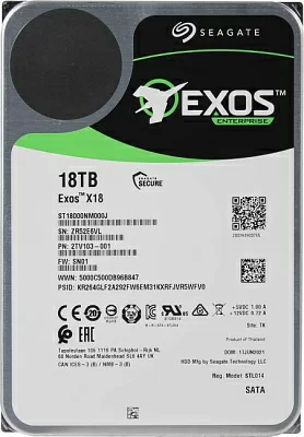 Жёсткий диск HDD 18 Tb SATA 6Gb/s Seagate  Exos X18 <ST18000NM000J> 3.5"