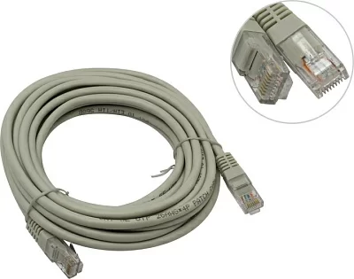 Кабель Patch Cord UTP  кат.5e 5м  серый